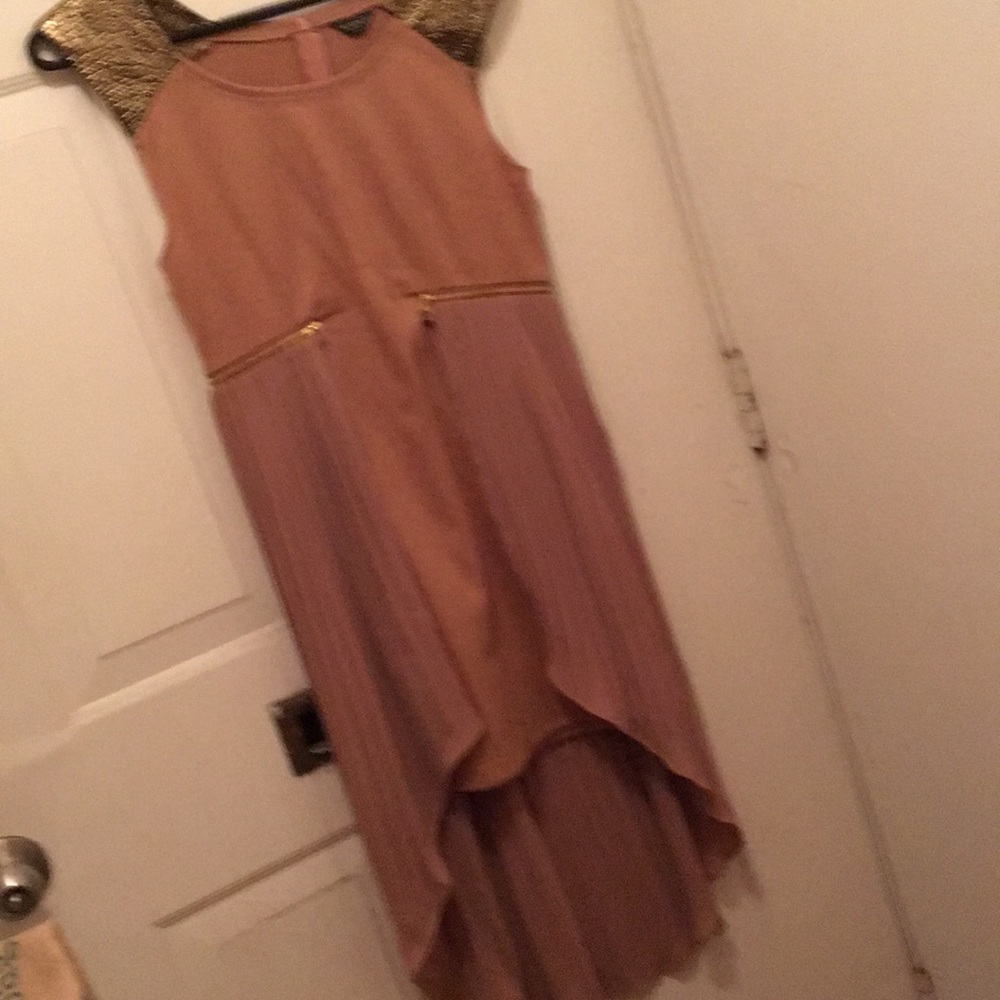 Camel fall Dress with chiffon
